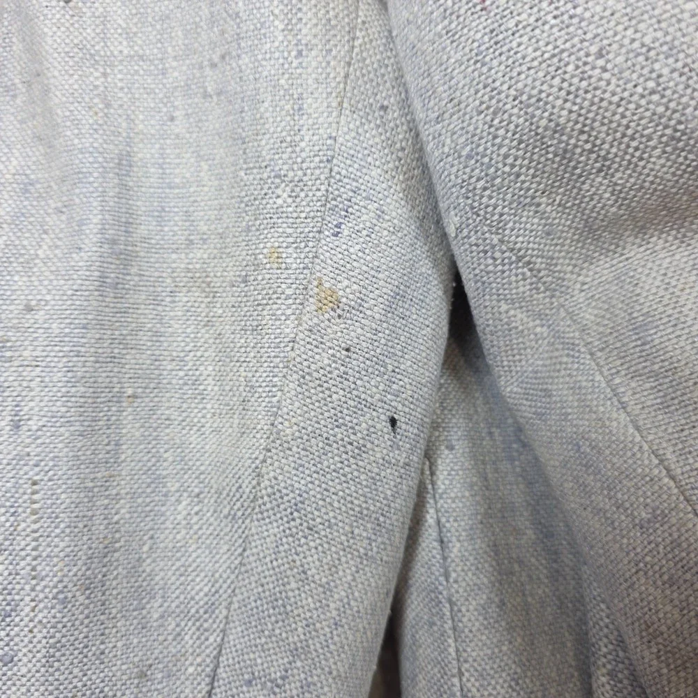 House of Darby Ltd Mens 36R Oatmeal Blue Fleck 100% Silk VTG Sport Coat Blazer
